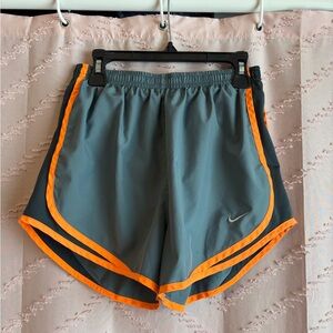 Nike Women's Gray Shorts with Orange Trim